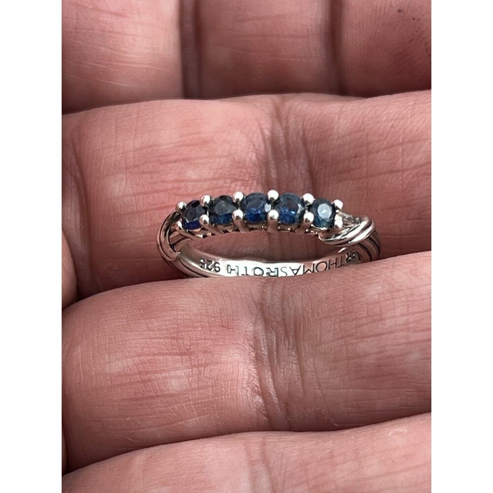 Peter Thomas Roth Sterling Silver Signature Romance Stack Ring Sapphire Size 7 - Picture 4 of 12